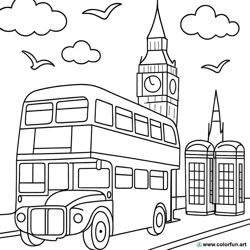 Ausmalbild London Vintage