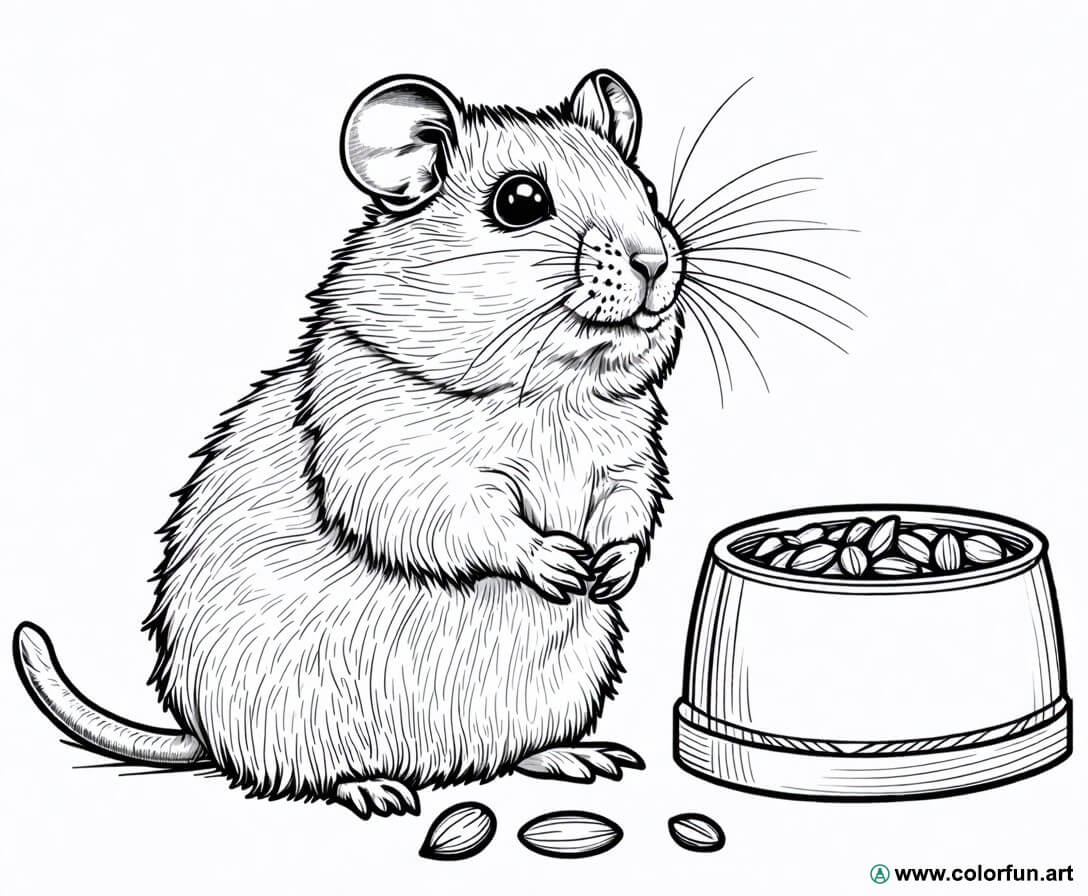 realistisches Ausmalbild Hamster