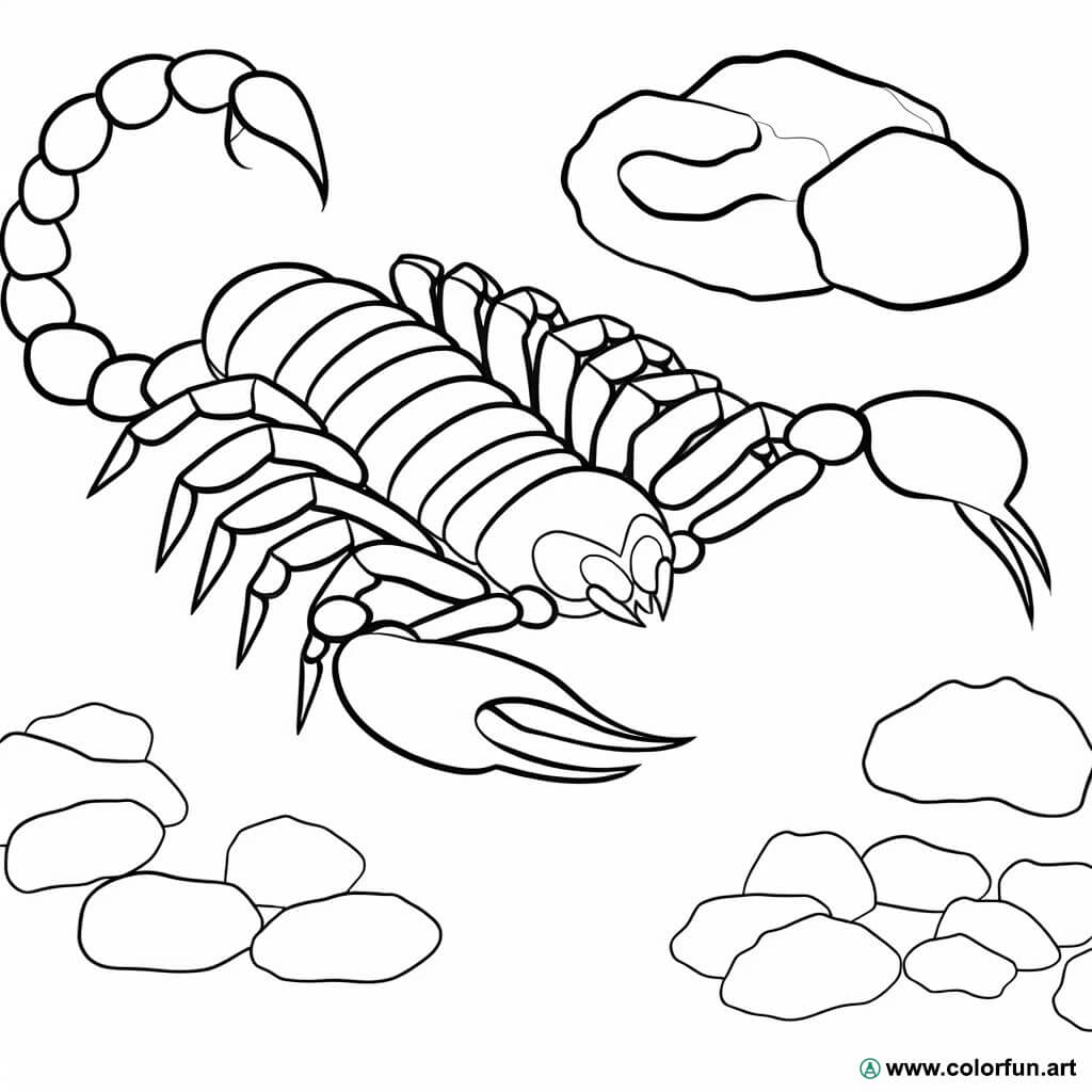 Ausmalbild realistischer Skorpion