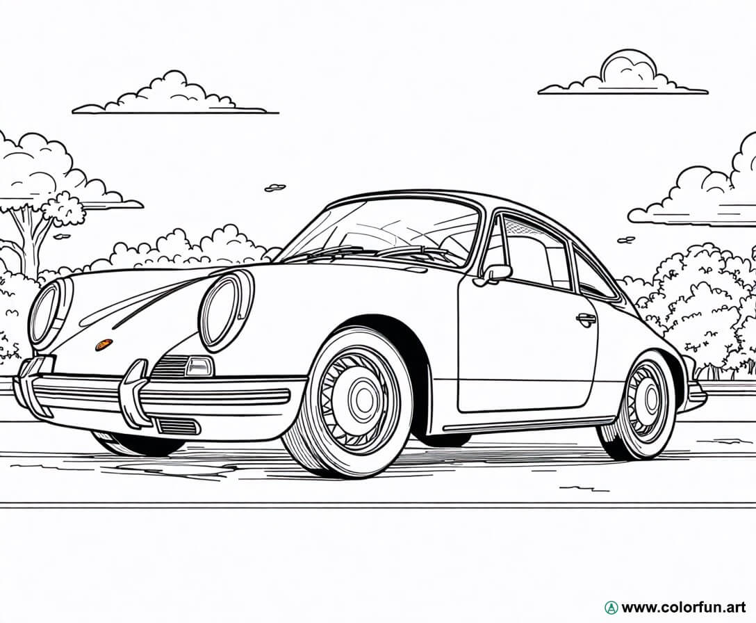 Ausmalbild Porsche Vintage