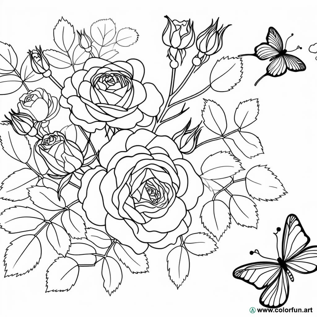 Ausmalbild rosa Vintage