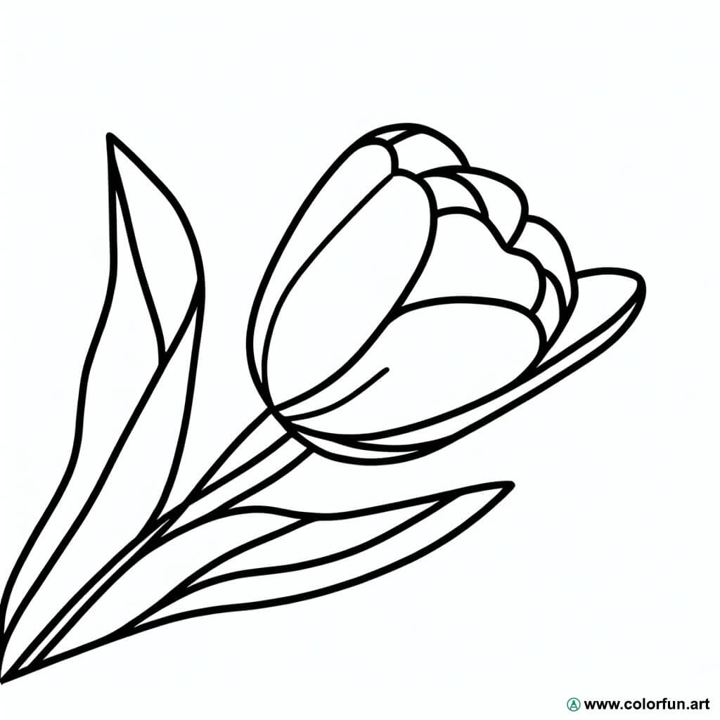 Ausmalbild realistische Tulpe