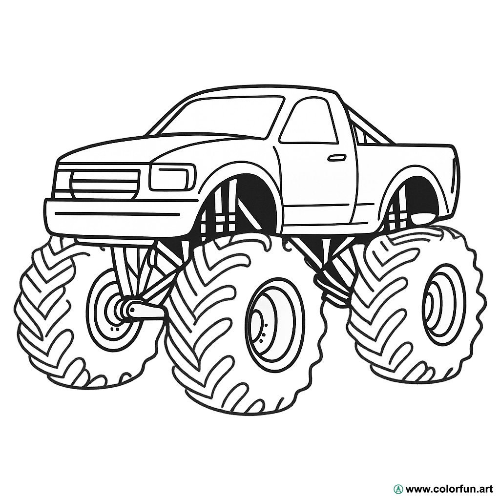 Ausmalbild Monstertruck realistisch