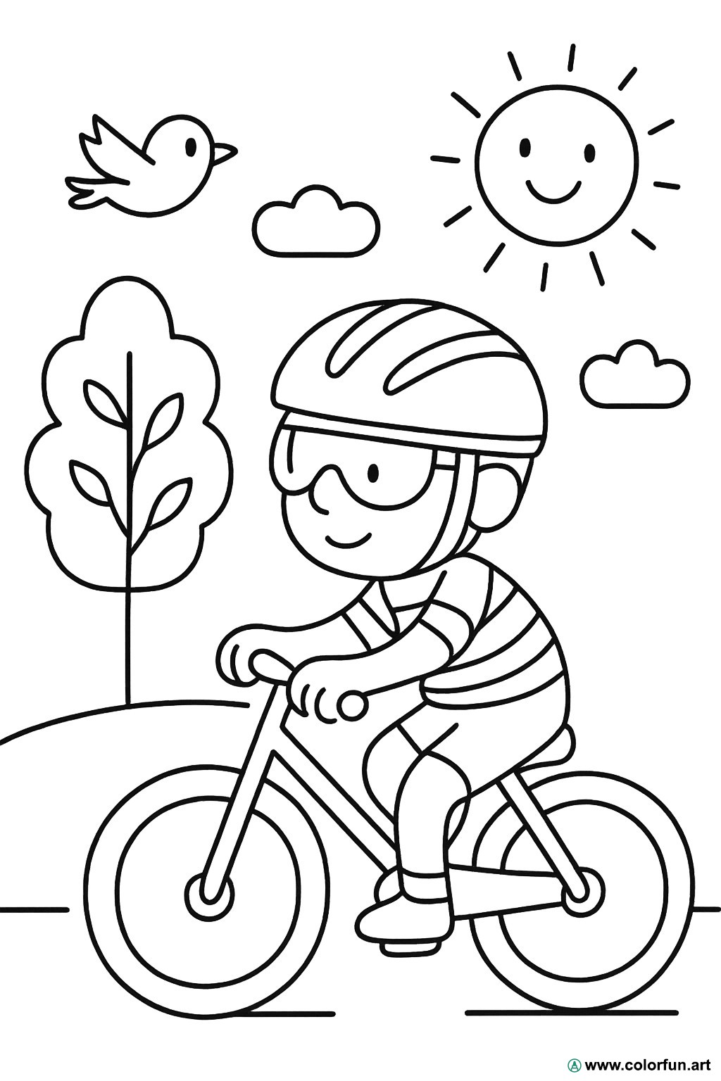 Ausmalbild Radrennfahrer
