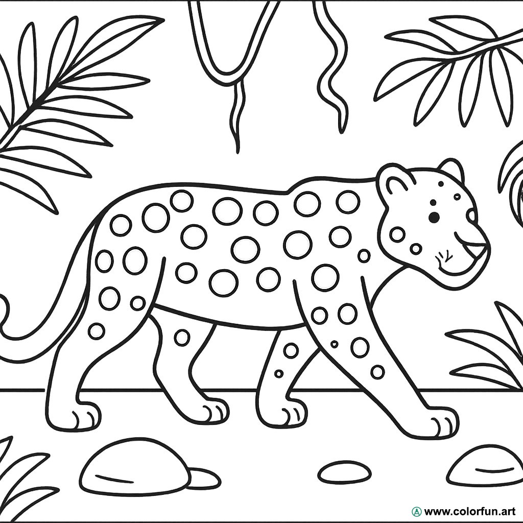 realistisches Jaguar-Ausmalbild