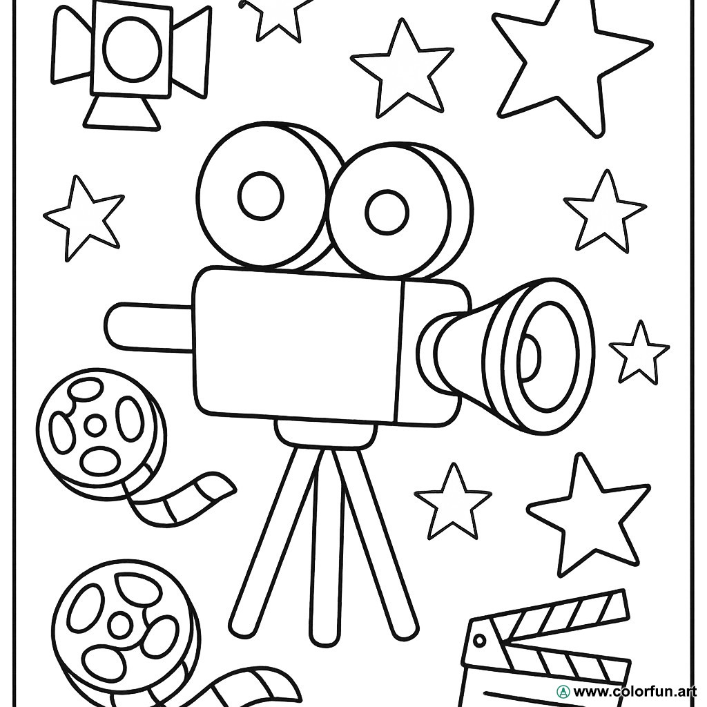 Ausmalbild Vintage Kino