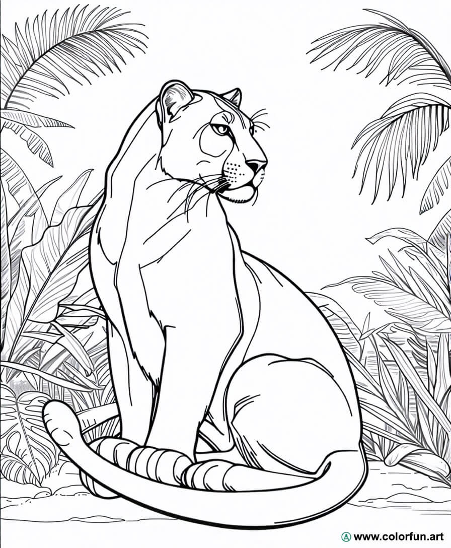 Ausmalbild realistische Panther