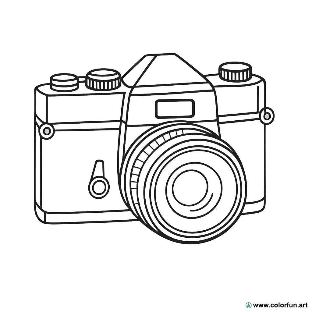 Ausmalbild Vintage Retro Kamera