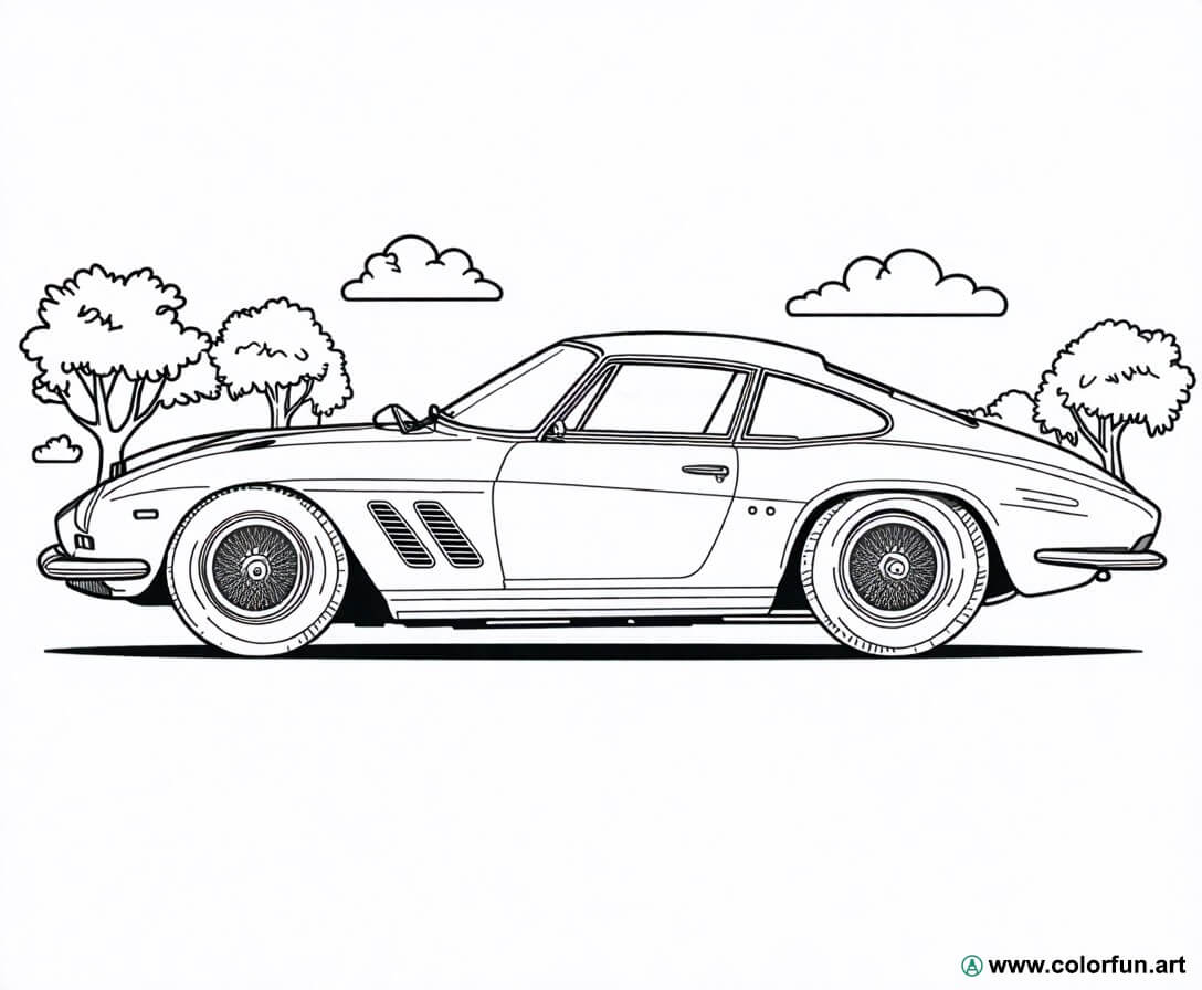 Ausmalbild Ferrari Vintage