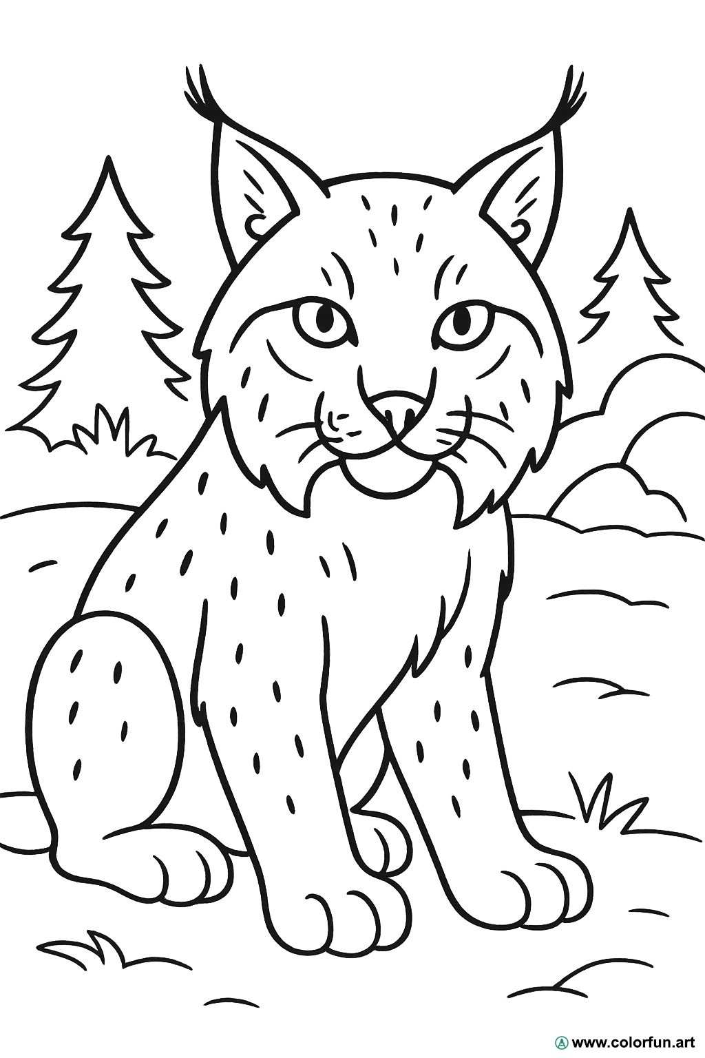 Ausmalbild Luchs realistisch