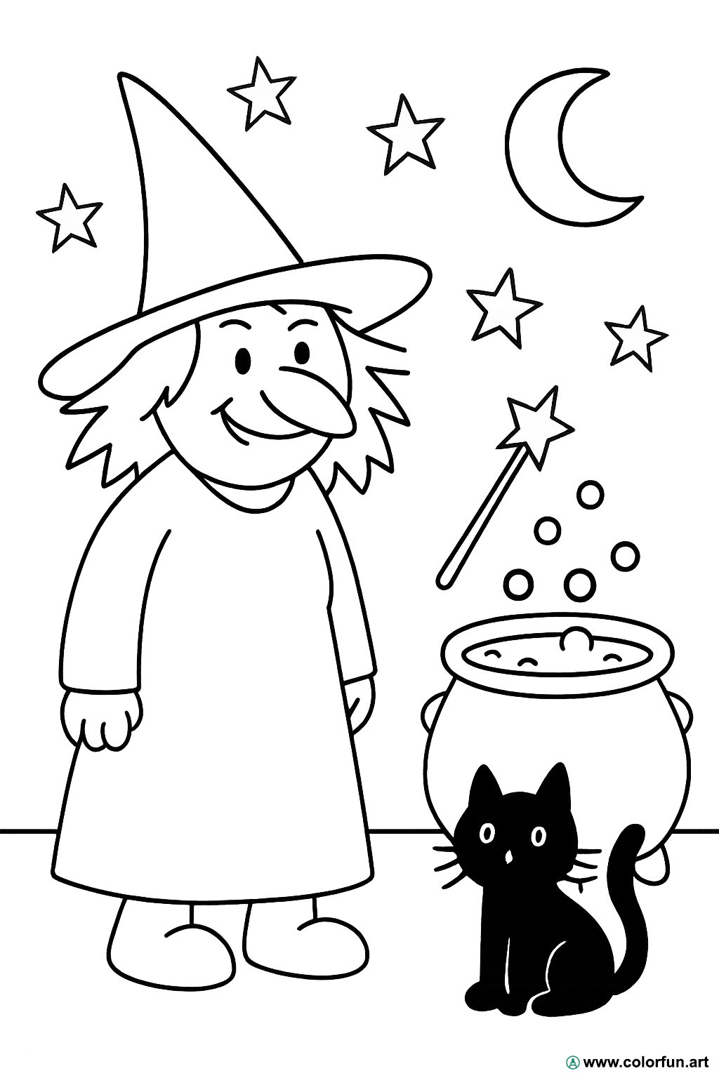 Ausmalbild Hexe Krötengift