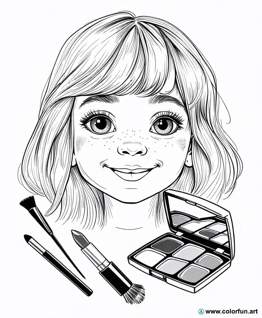 Ausmalbild und Zeichnung für das Make-up Kostenloser Download oder ...