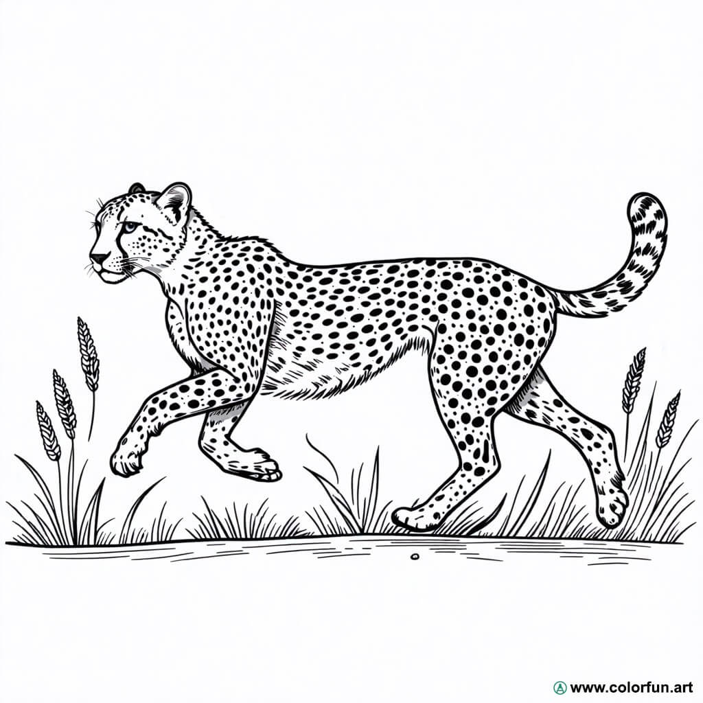 Ausmalbild Gepard realistisch