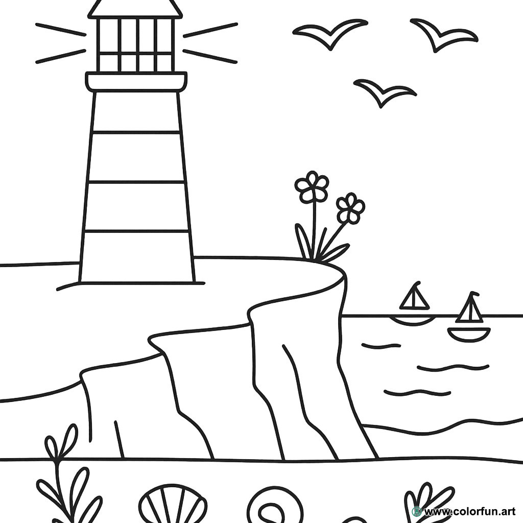 Ausmalbild Bretagne Meer