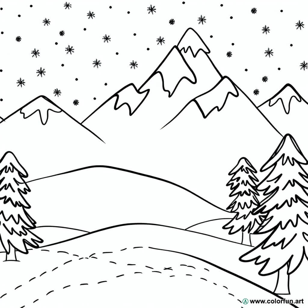 Ausmalbild Schneeberg