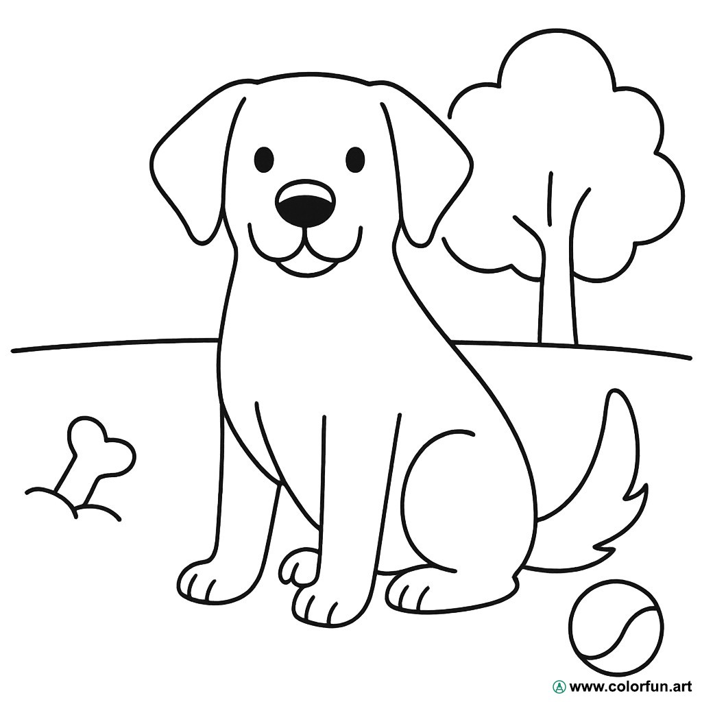 Ausmalbild realistischer Hund