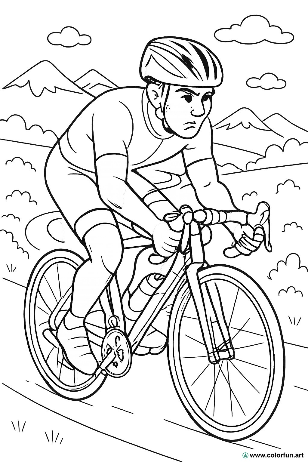 Sportler Radfahrer Ausmalbild