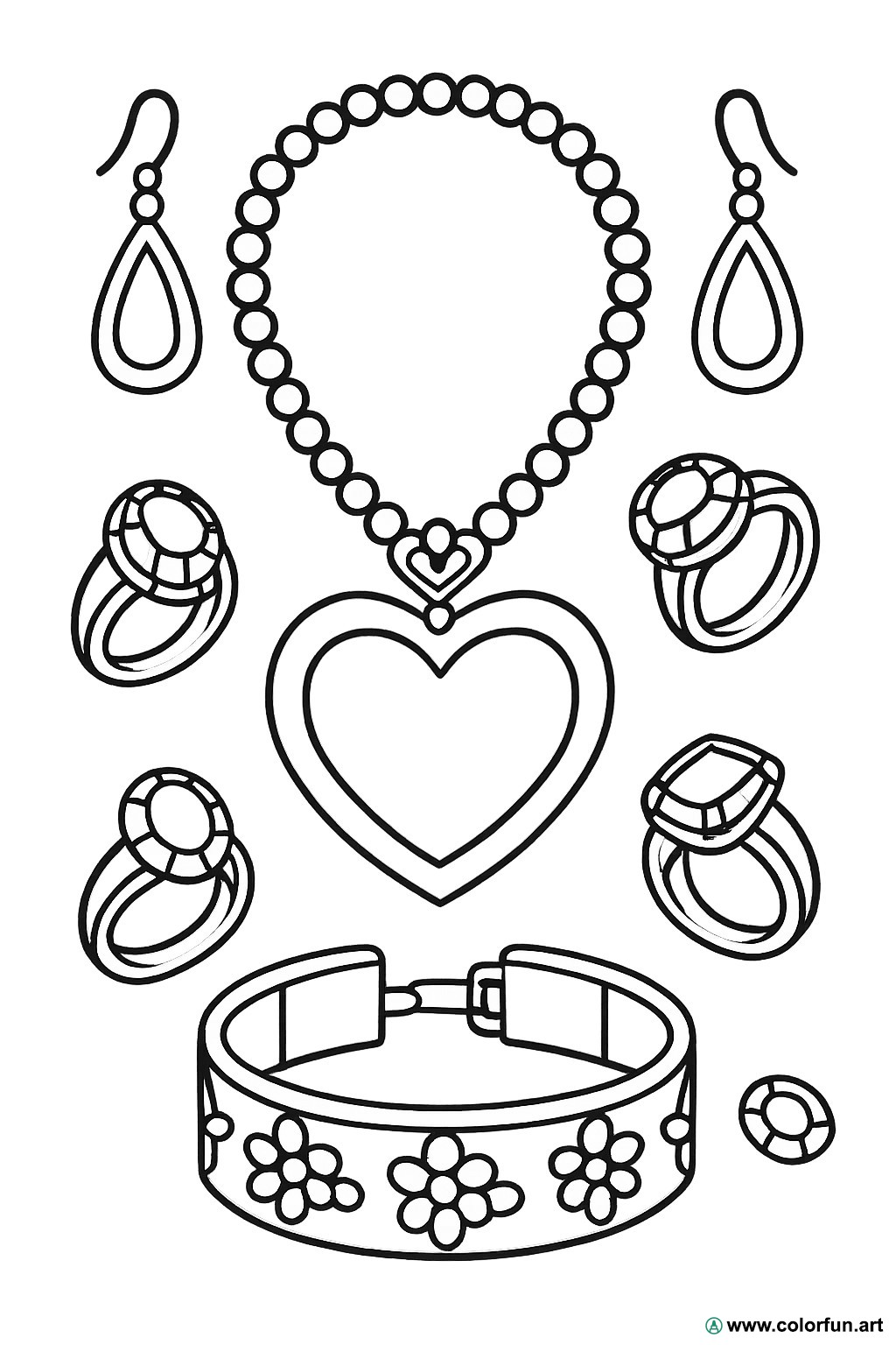 Ausmalbild Vintage-Schmuck