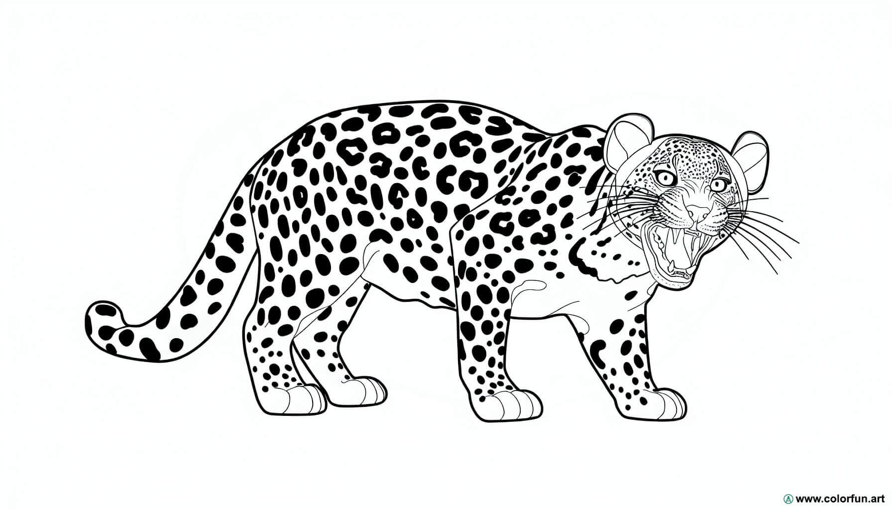 Ausmalbild realistischer Leopard