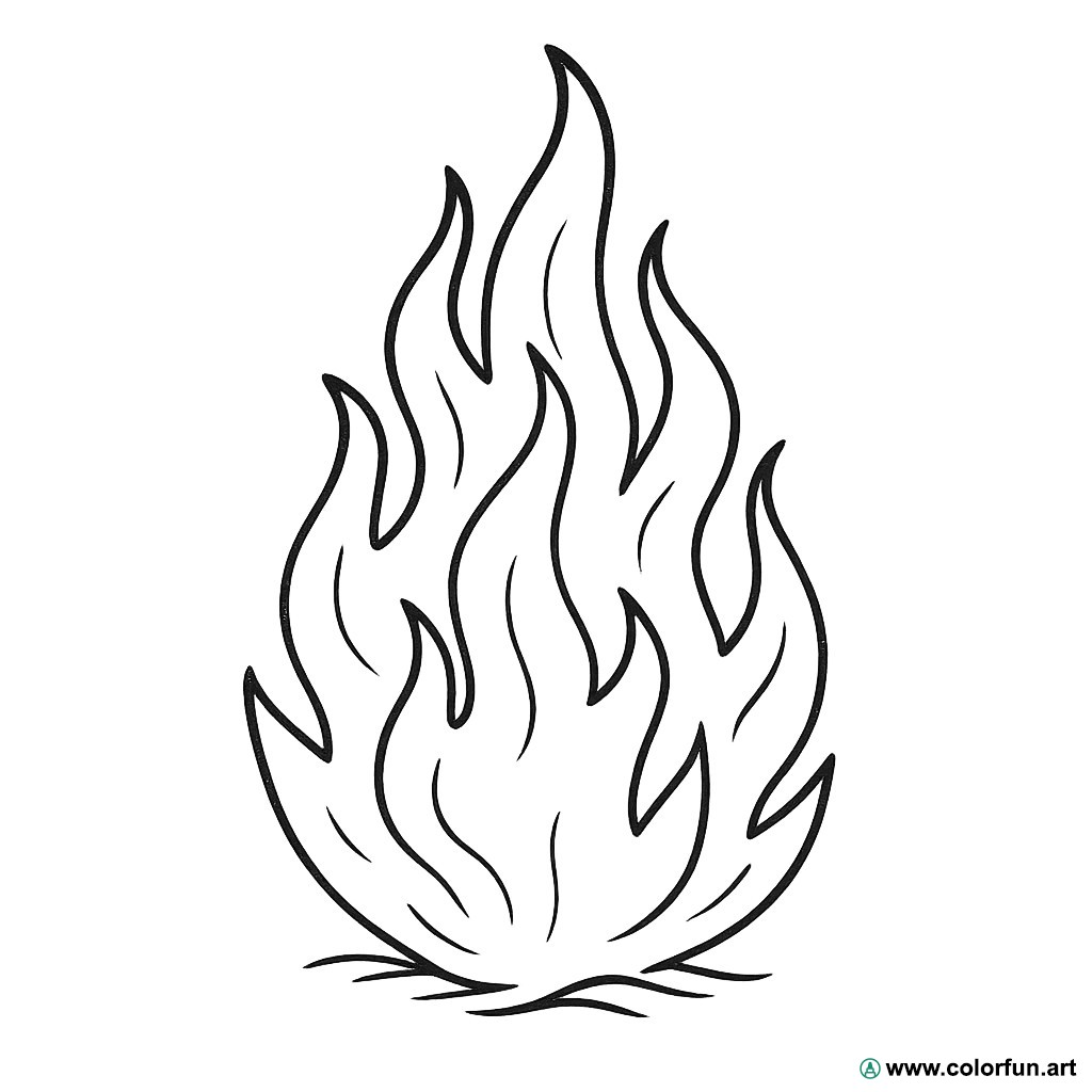 Ausmalbild realistische Flamme